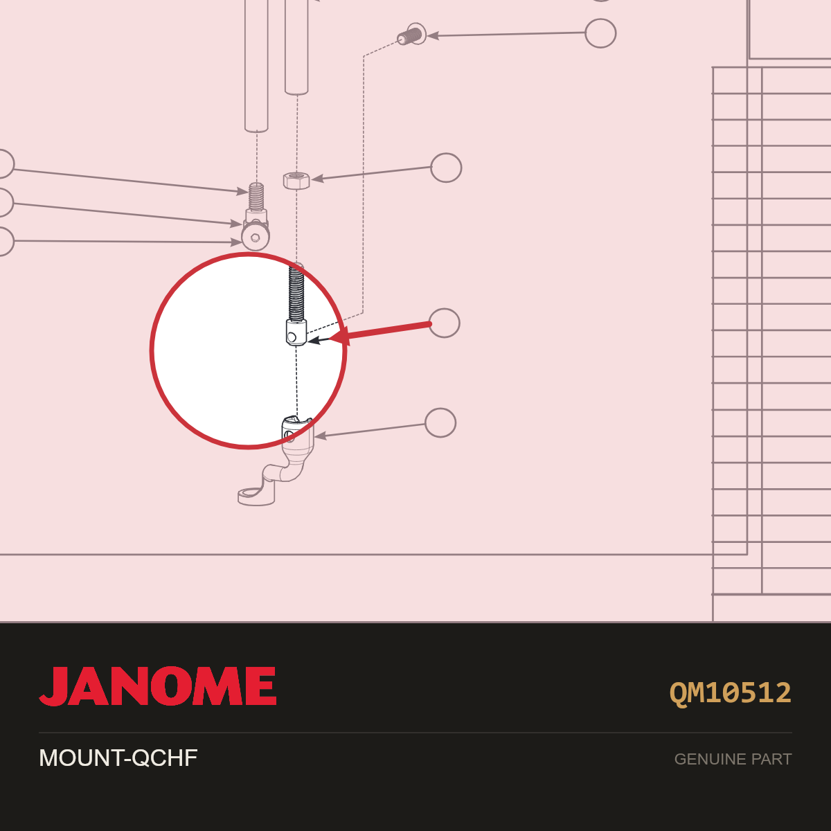 MOUNT-QCHF, Janome #QM10512 — shown on the Janome parts diagram