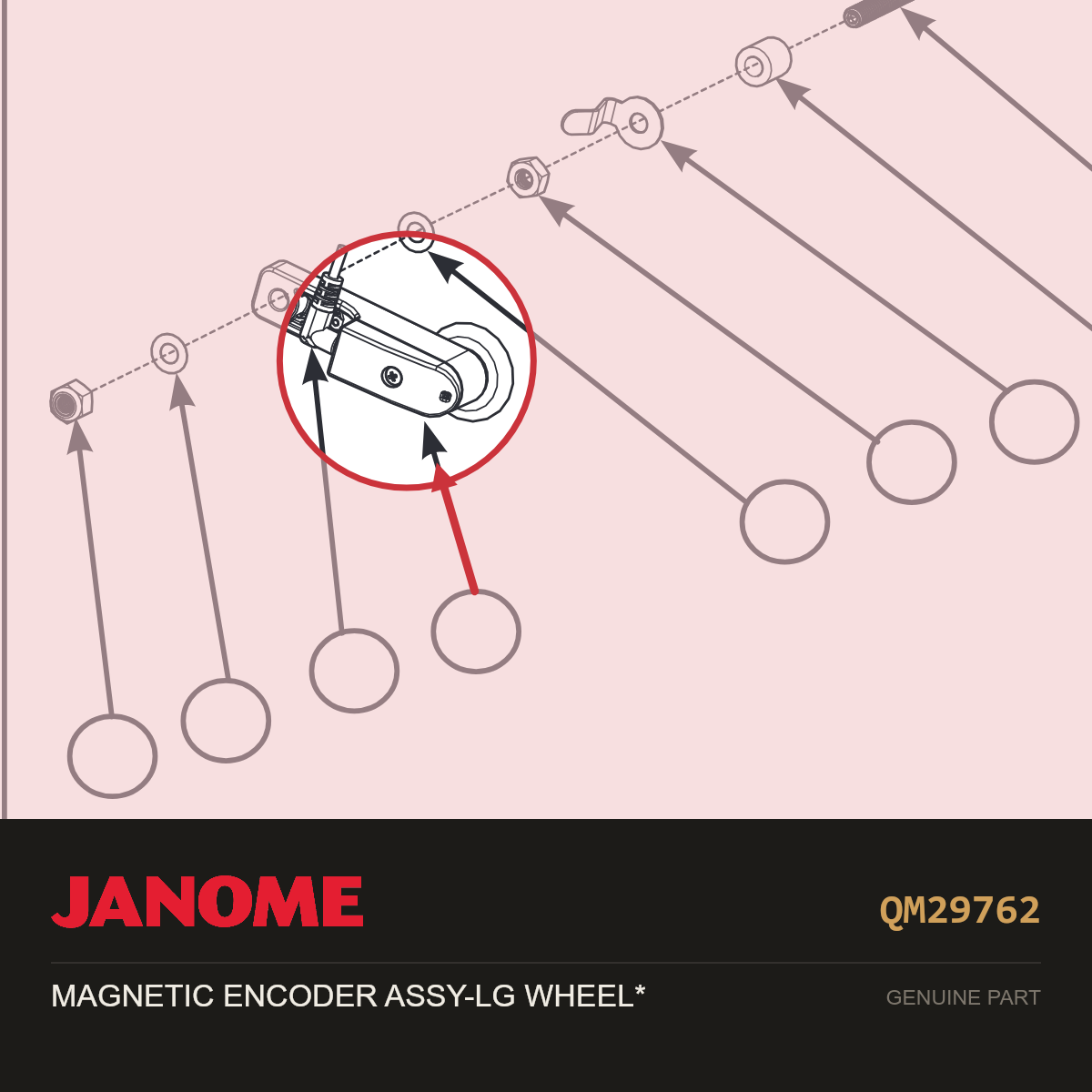 MAGNETIC ENCODER ASSY-GEN3 MAC, Janome #QM29762 — shown on the Janome parts diagram
