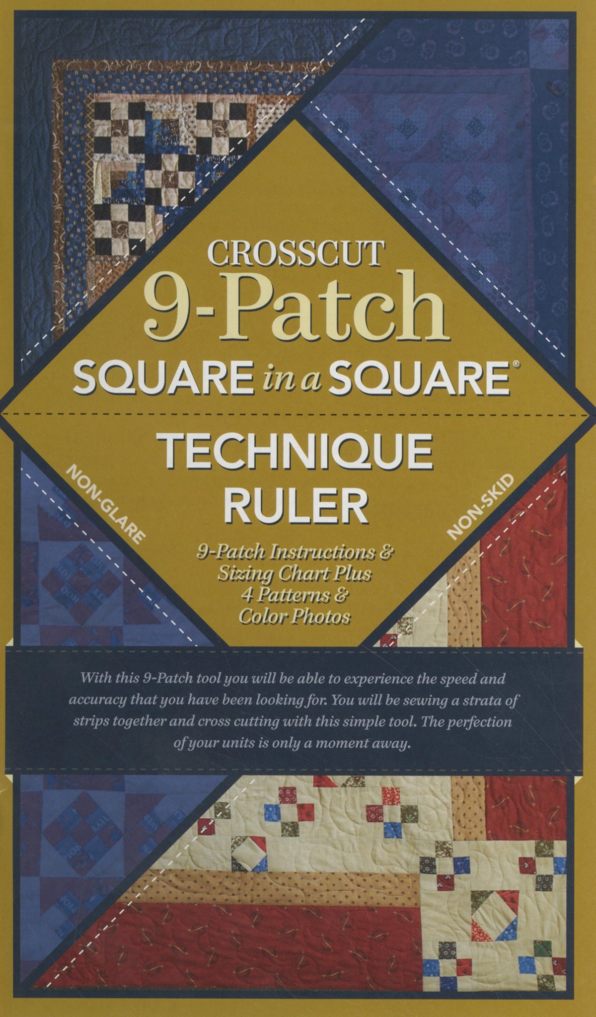 Crosscut 9 Patch Ruler with Book