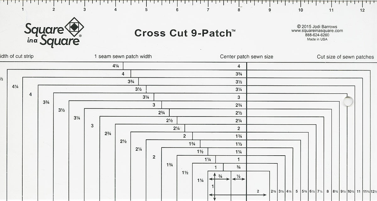 Crosscut 9 Patch Ruler with Book