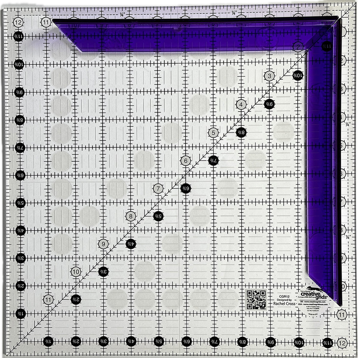 Transparent Ruler Handle 9.8in Purple