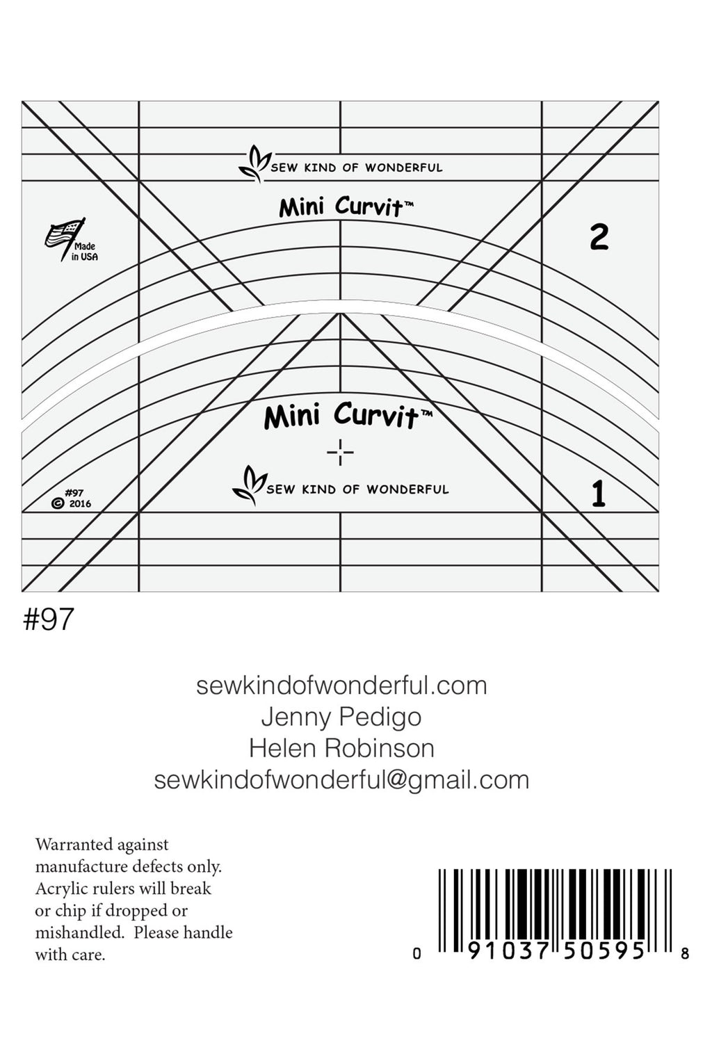 Mini Curvit Ruler for Longarm Quilting