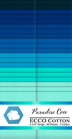 Ecco Cotton Solids Paradise Cove 2.5in Strips 40pc