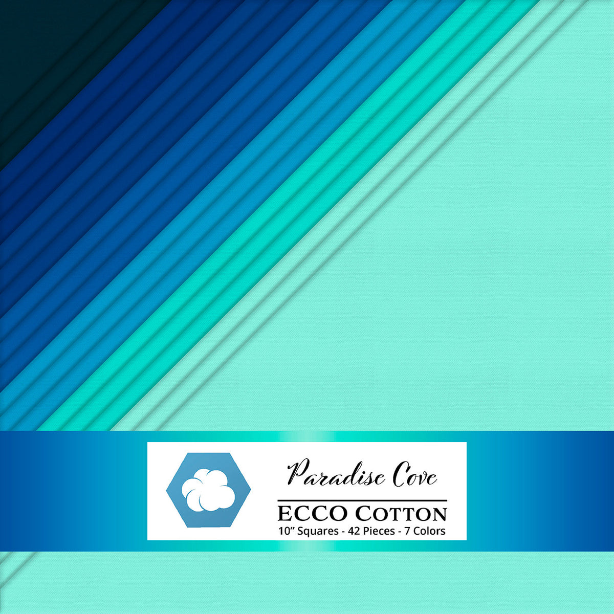 Ecco Cotton Solids Paradise Cove 10in Squares 42pc