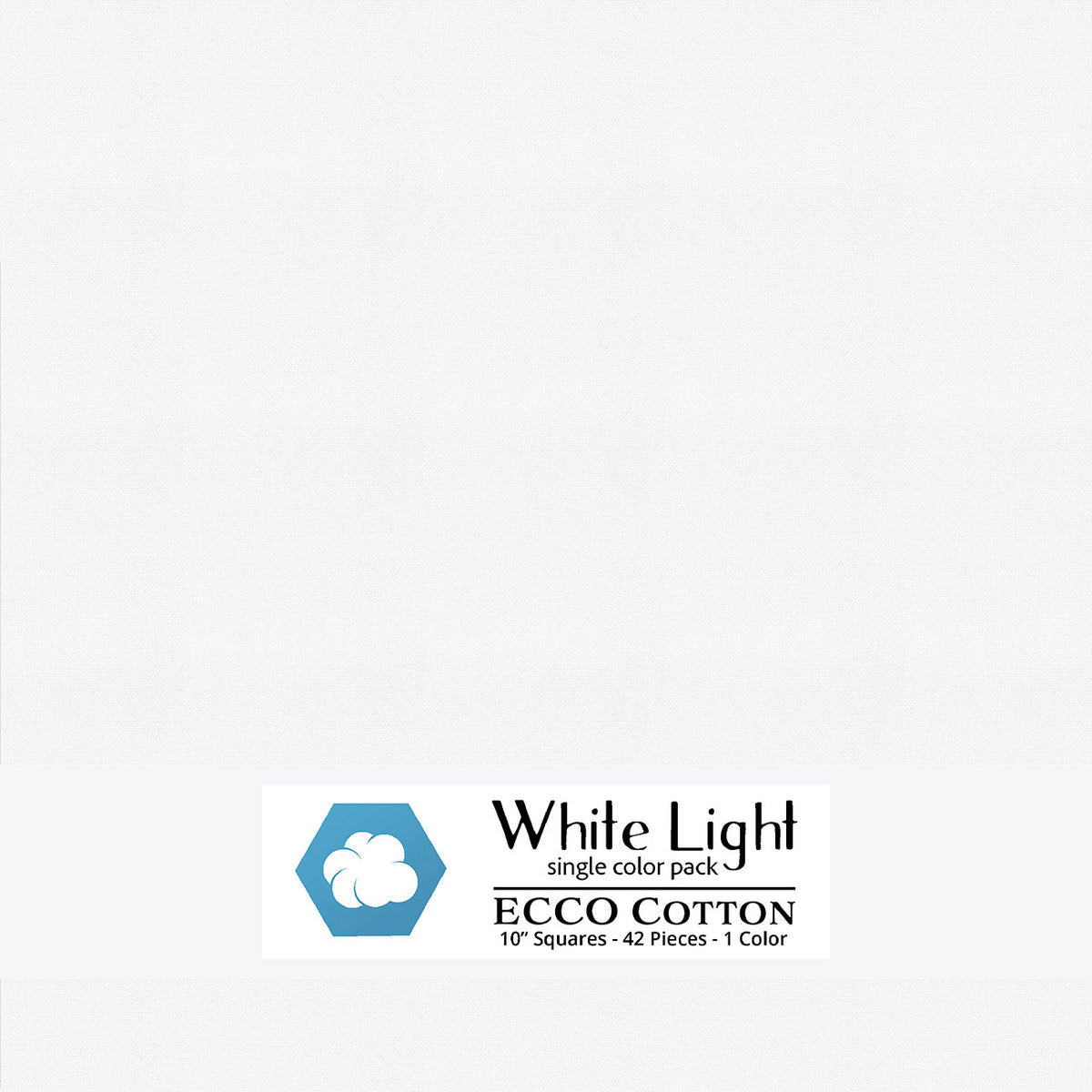 Ecco Cotton Solids White Light 10in Squares 42pc