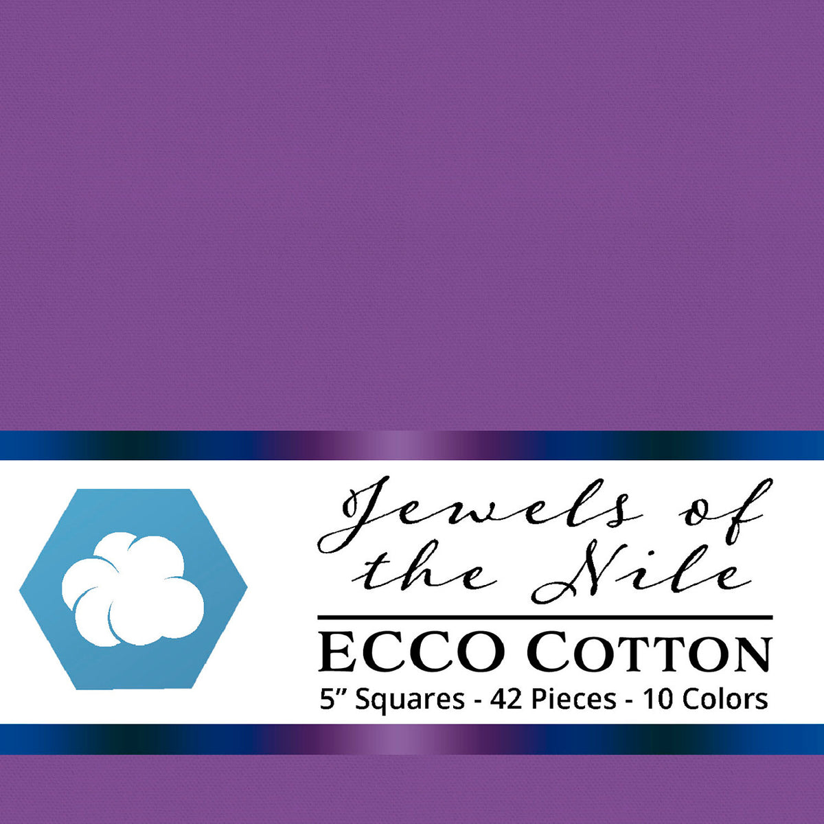 Ecco Cotton Solids Jewels of the Nile 5in Squares 42pc