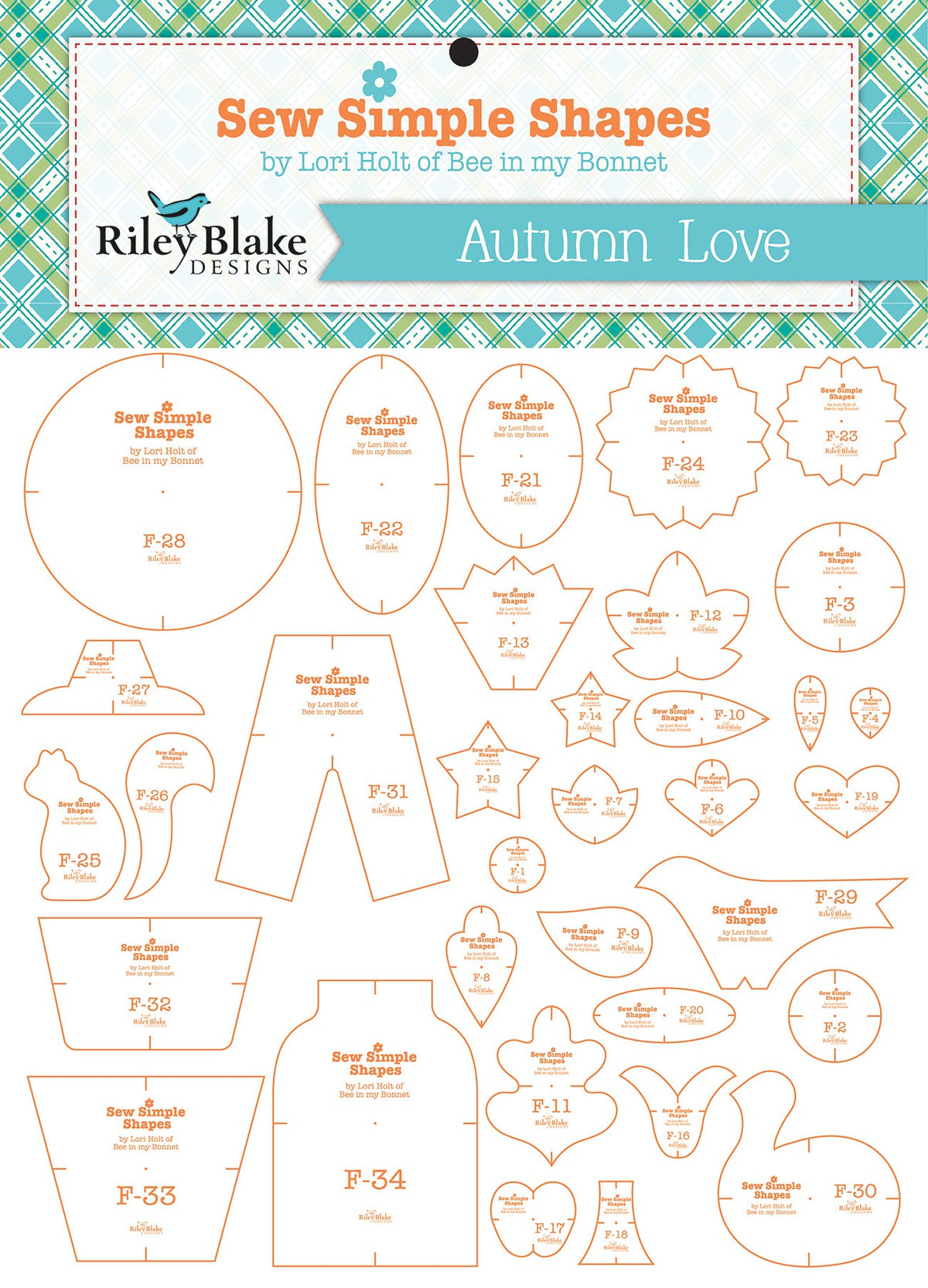 Lori Holt Autumn Love Quilt Template Set