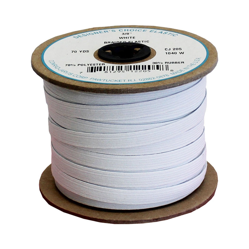 Braid Elastic 3/8in x 70yd White