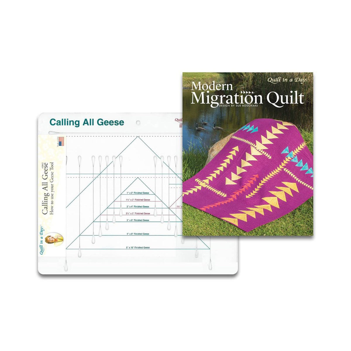 Calling All Geese Ruler with Modern Migration Quilt Book 1088QD