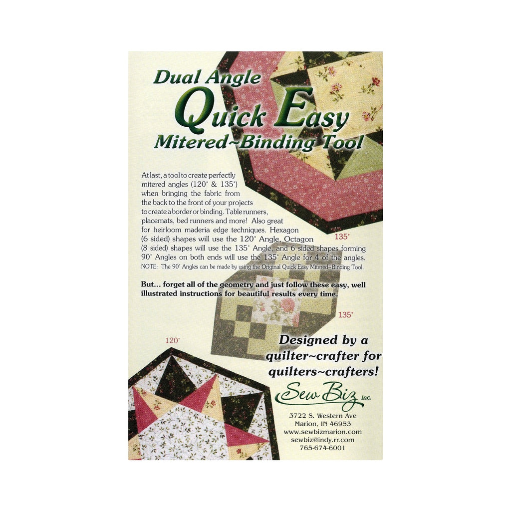 Dual Angle Quick Easy Mitered Binding Tool