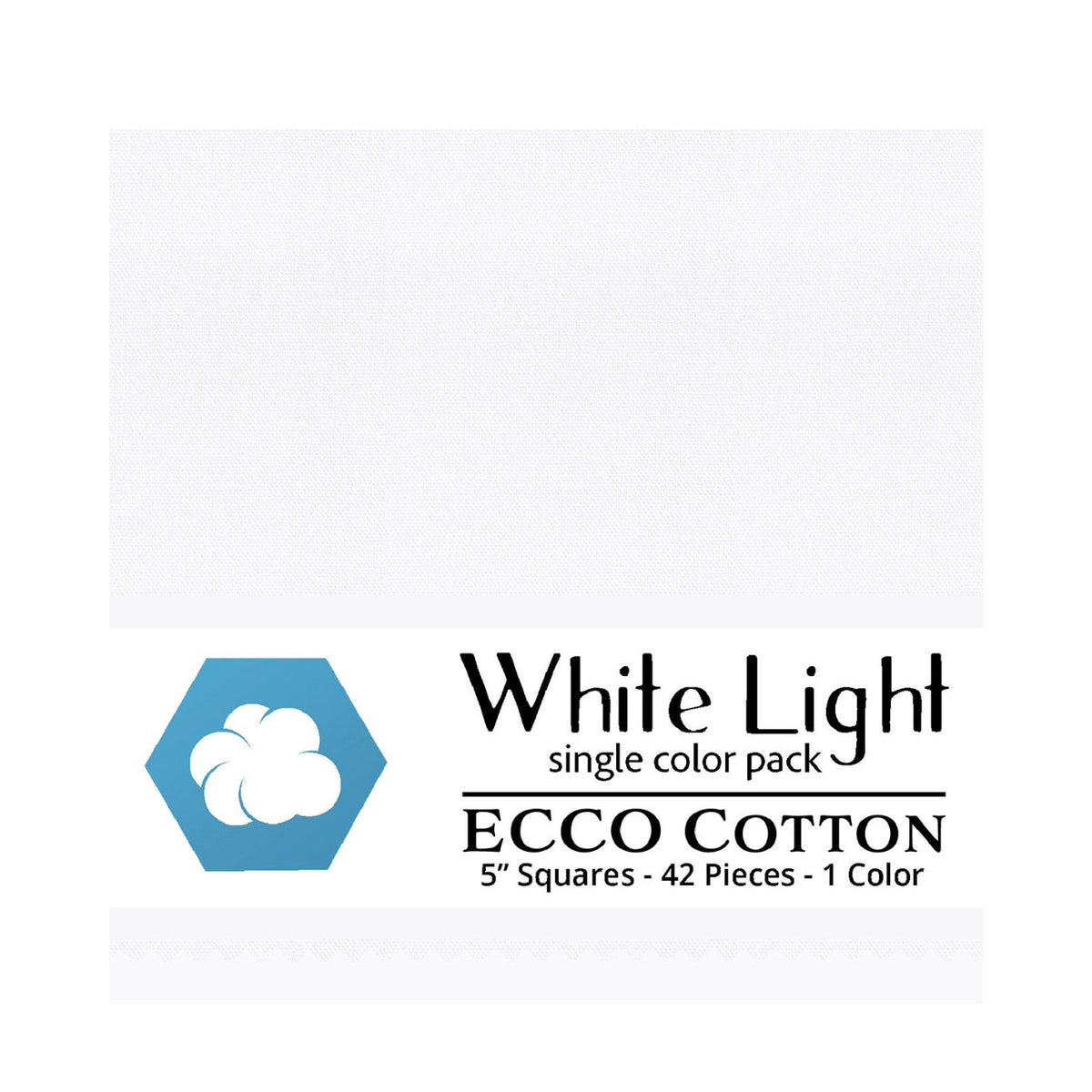 Ecco Cotton Solids White Light 5in Squares 42pc