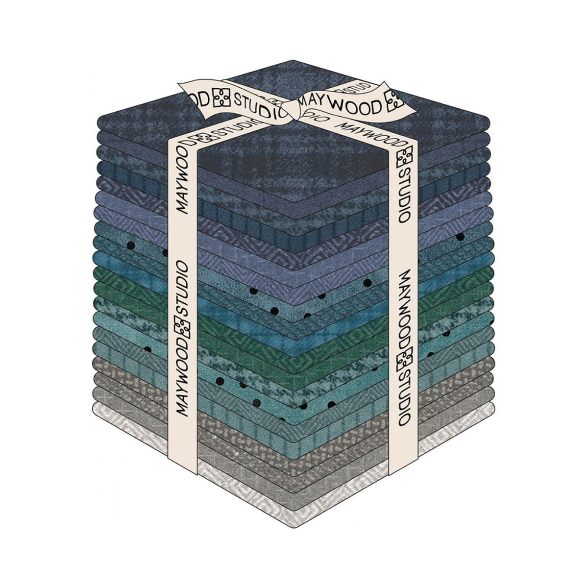 Fat Quarter Woolies Flannel Stormy Seas, 20pcs/bundle