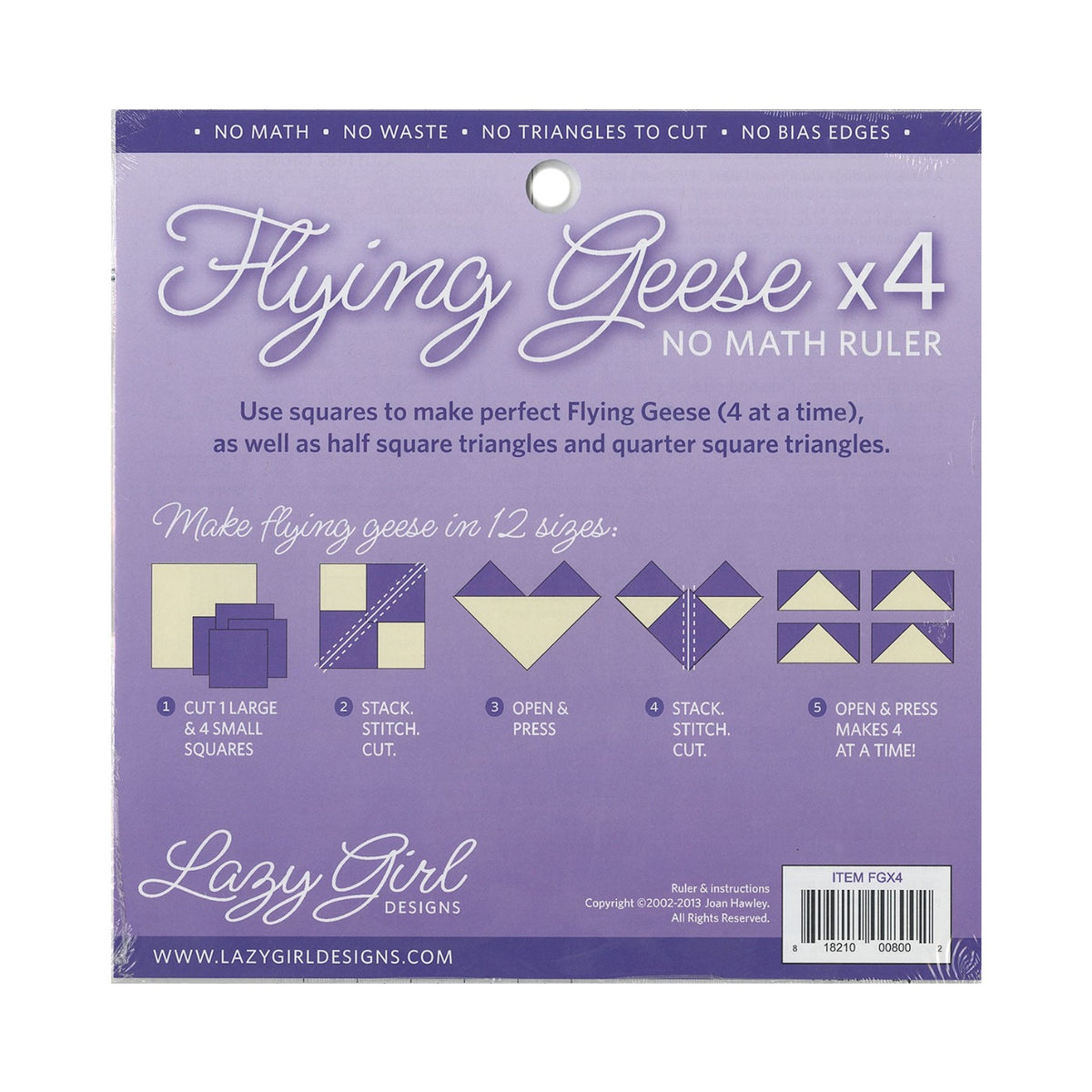 Flying Geese X 4 No Math Ruler 8 1/4in sq