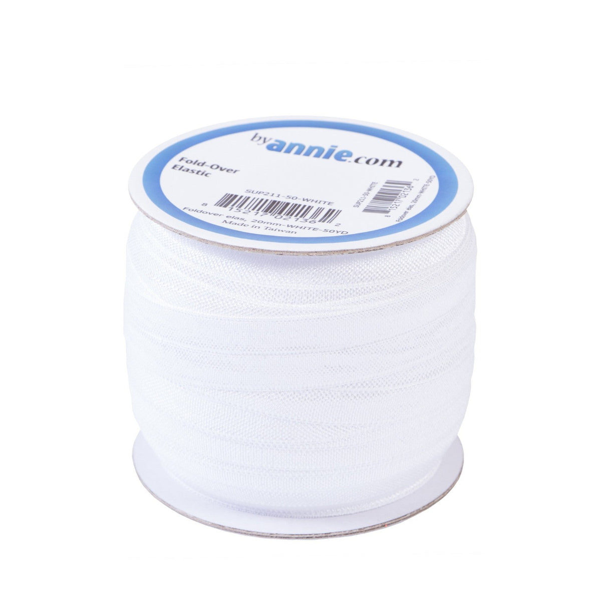 Fold-over Elastic 3/4in x 50yd White