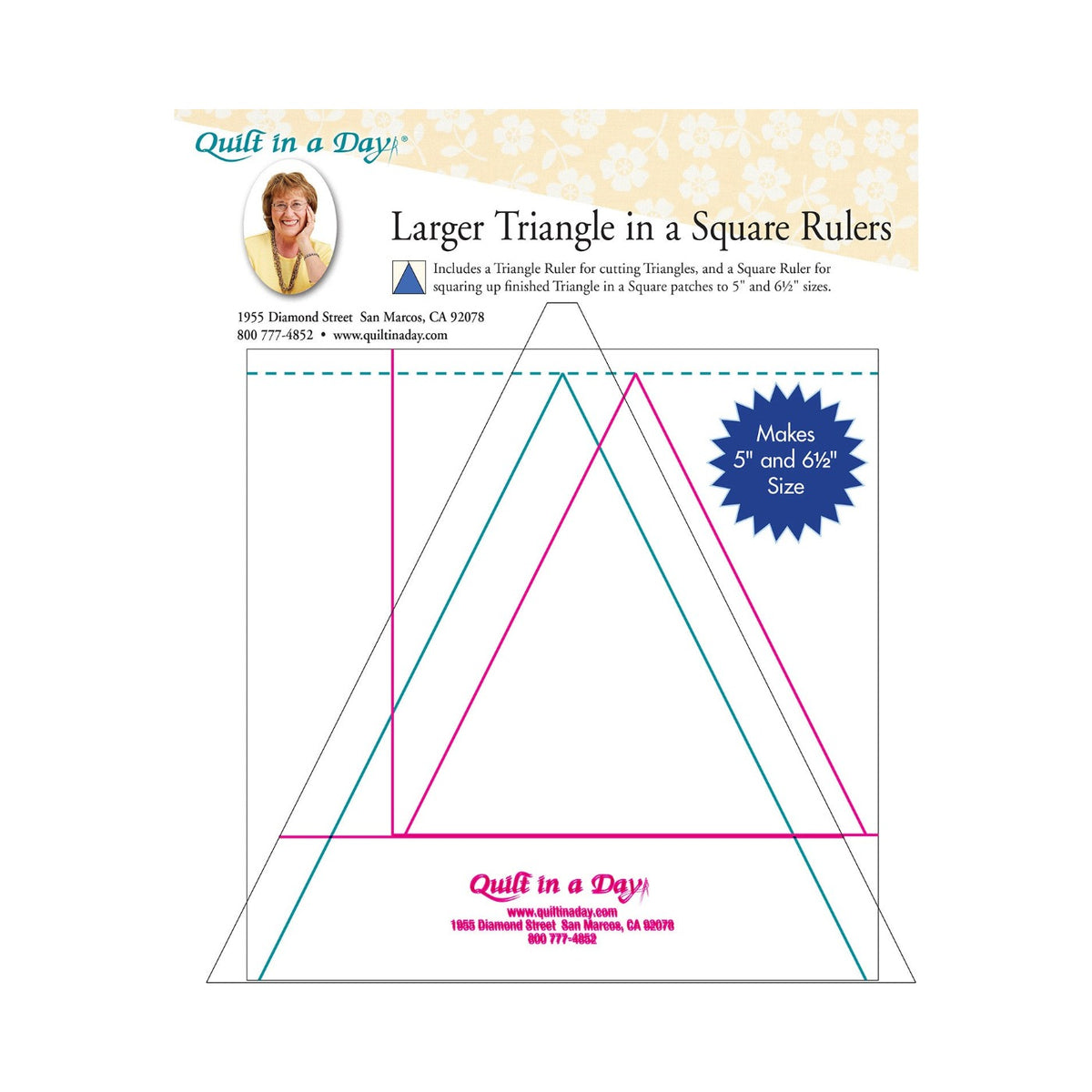Larger Triangle in a Square Ruler