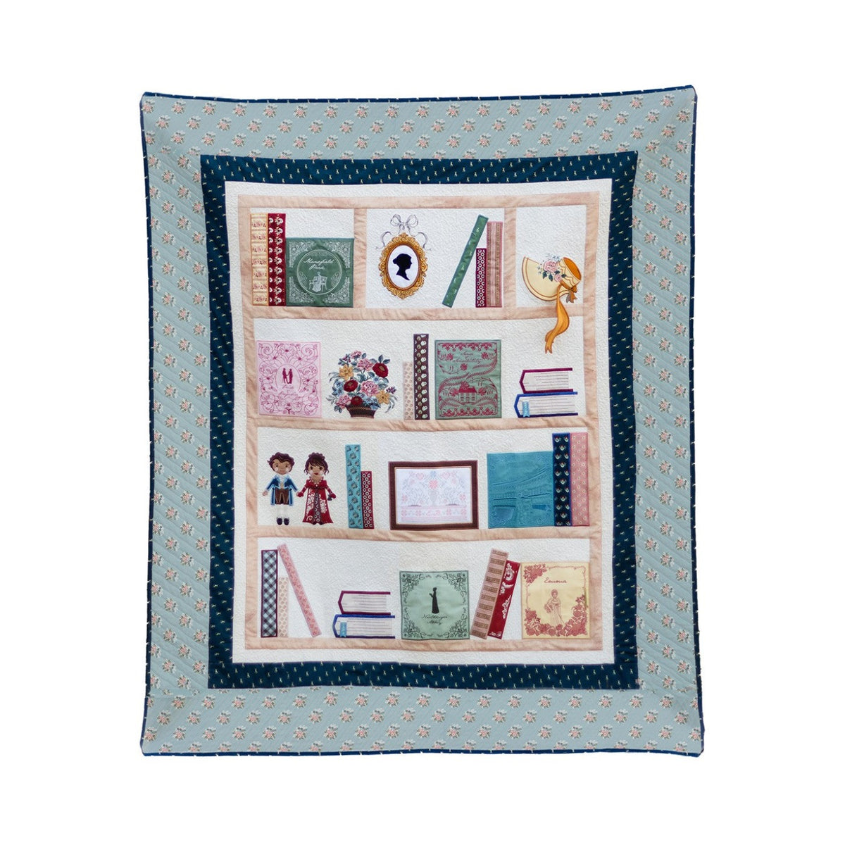 Machine Embroidery Jane Austen Library Quilt - Fabric Only Kit