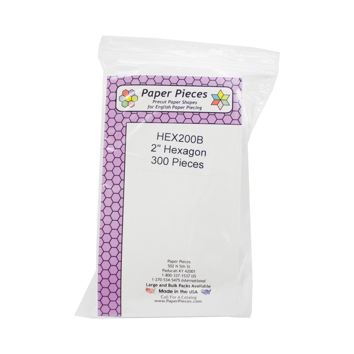 Paper Piece Hexagon Pack 2in 300pc