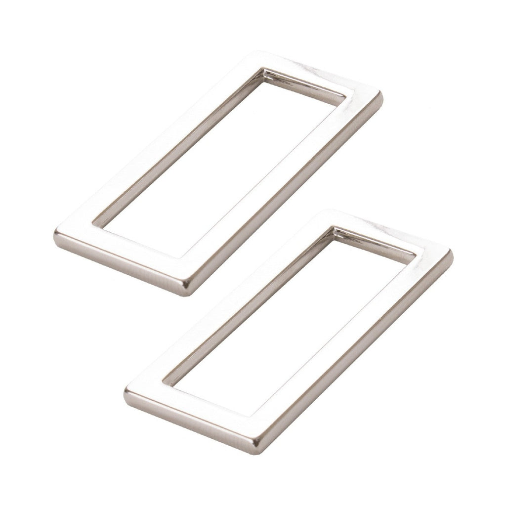 Rectangle Ring Flat 1-1/2in Nickel Set of Two