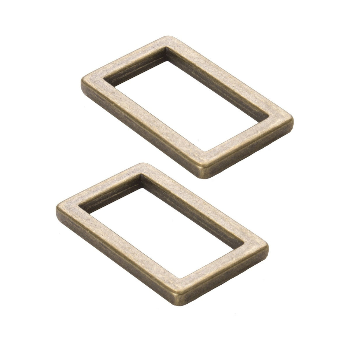 Rectangle Ring Flat 1in Antique Brass Set of Two