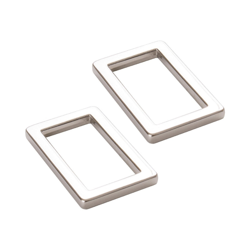 Rectangle Ring Flat 1in Nickel Set of Two