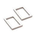 Rectangle Ring Flat 1in Nickel Set of Two
