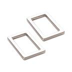 Rectangle Ring Flat 1in Nickel Set of Two