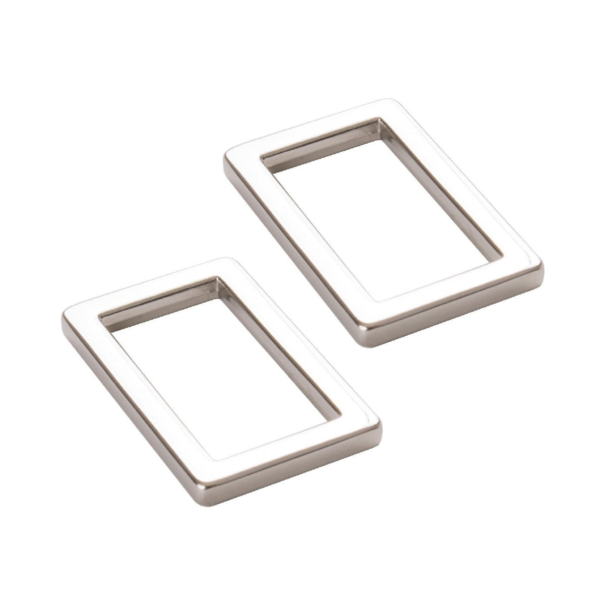 Rectangle Ring Flat 1in Nickel Set of Two