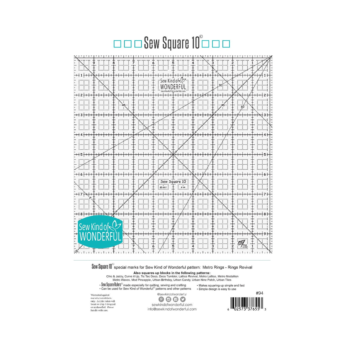 Sew Square 10 Ruler