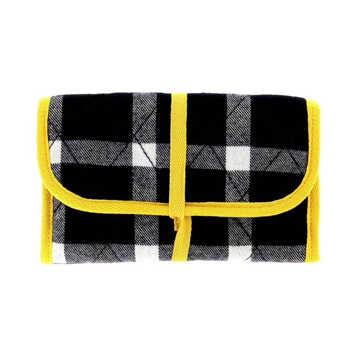 Sewing Storage Yellow and Navy Tartan