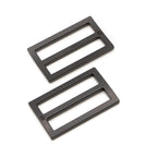 Slider Widemouth Flat 1-1/2in Black Metal Set of Two