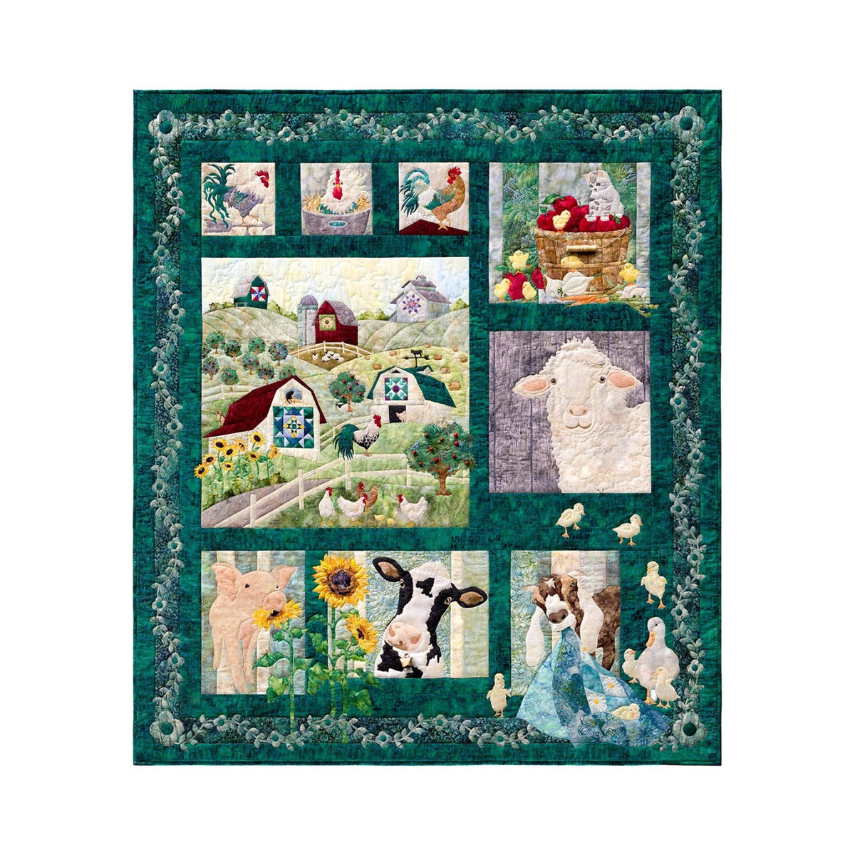 Teal Mr And On That Farmfull Quilt Kit