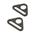 Triangle Ring Flat 1in Black Metal Set of Two