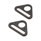 Triangle Ring Flat 1in Black Metal Set of Two