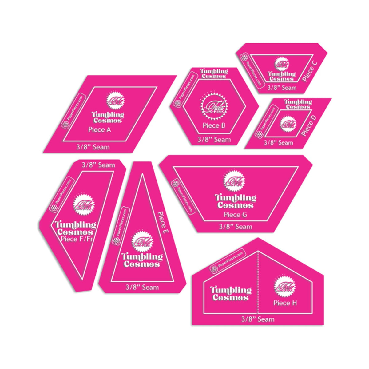 Tumbling Cosmos Acrylic Fabric Cutting Template Set