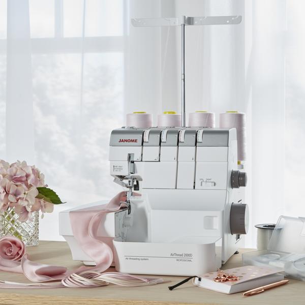 Janome AirThread 2000D Serger in use