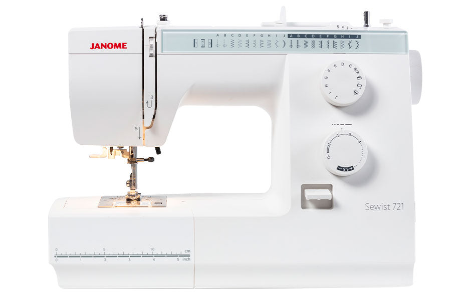 Janome Sewist 721 Sewing Machine with its key features marked
